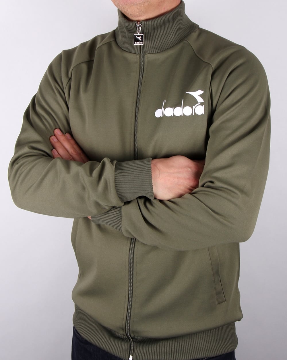 Diadora 80s Track Top Green Mushroom