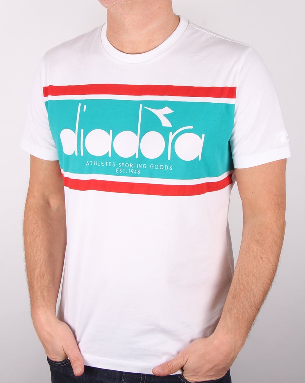 Diadora Logo T-shirt White/green Ceramics
