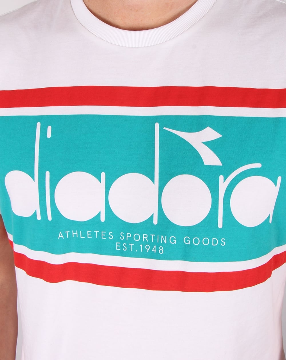 Diadora Logo T-shirt White/green Ceramics