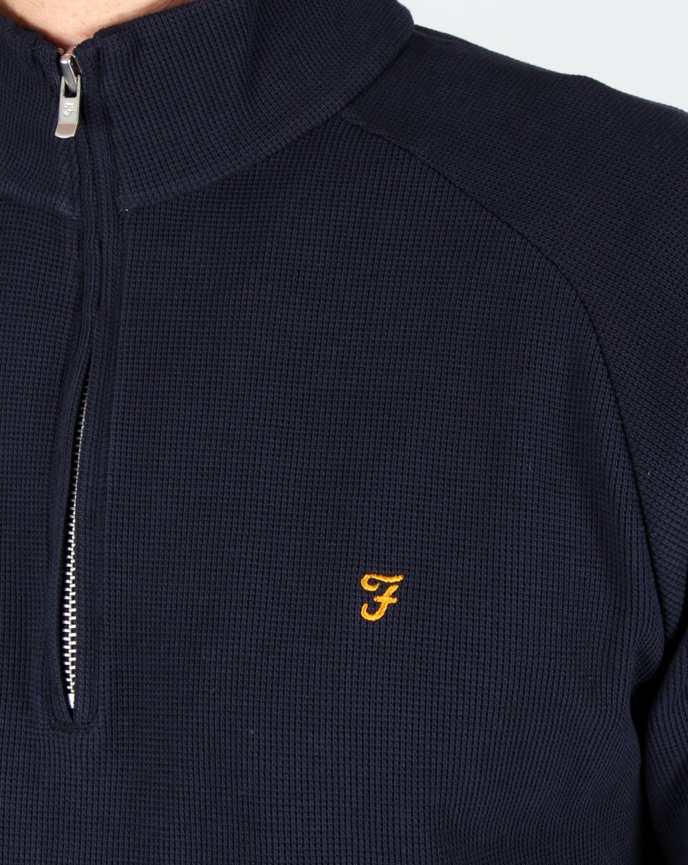 Farah Yves Quarter Zip Jacket True Navy