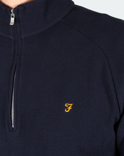 Farah Yves Quarter Zip Jacket True Navy