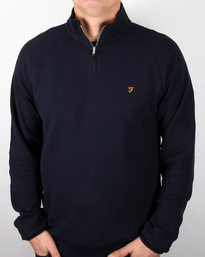Farah Yves Quarter Zip Jacket True Navy