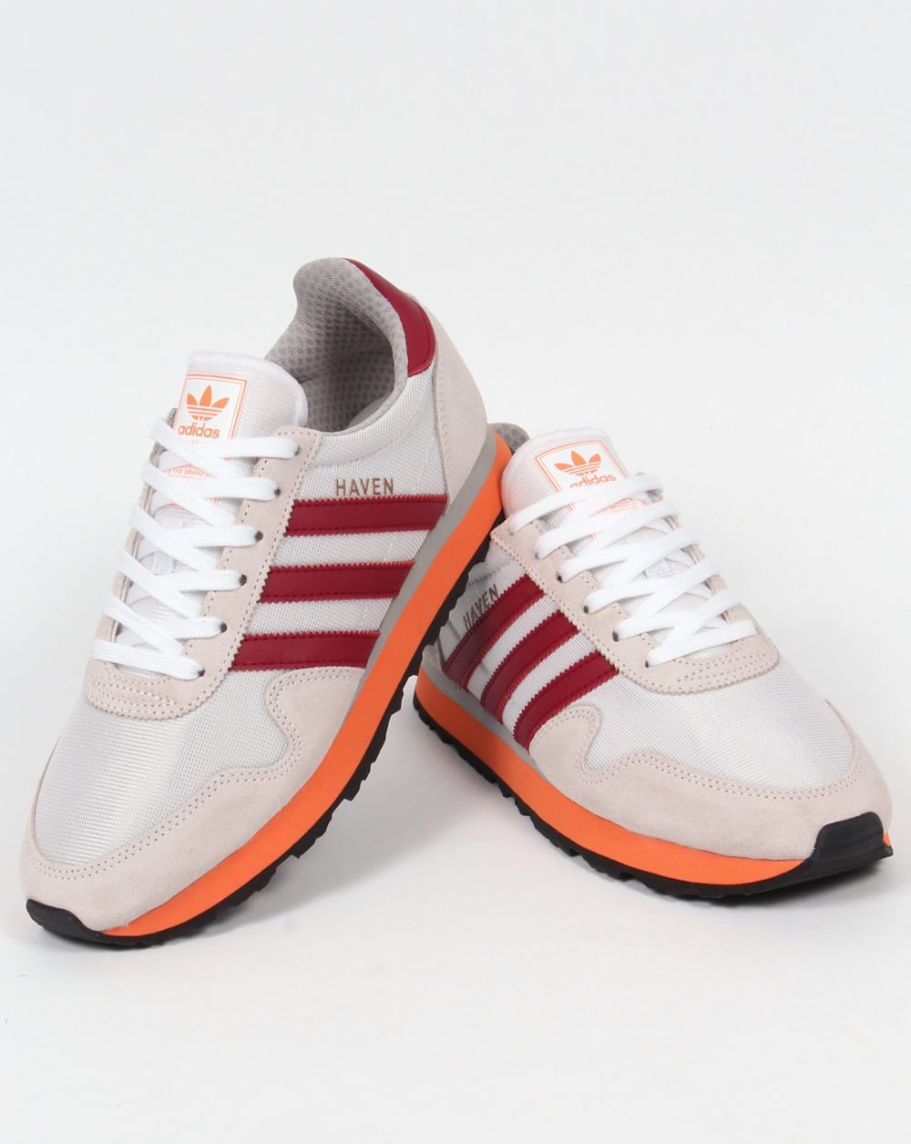 Adidas Haven Trainers White/Burgundy Red