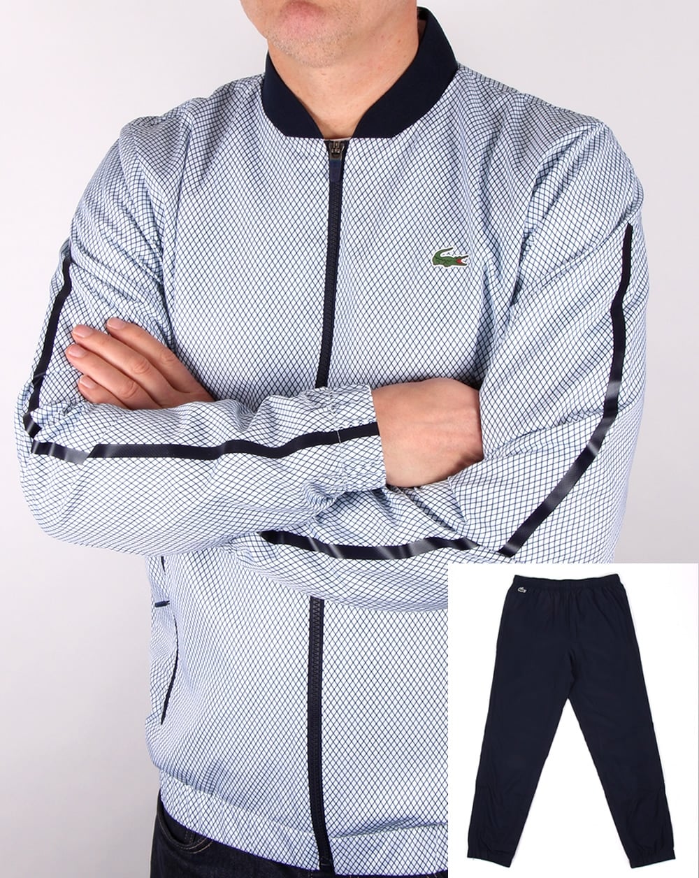 Lacoste Full Tracksuit White/navy/red