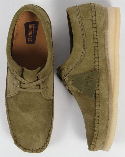 Clarks Originals Weaver Suede Shoes Forest Green