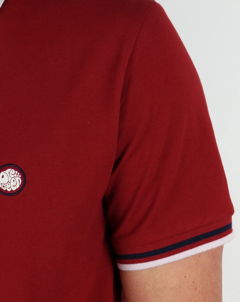 Pretty Green Tipped Polo Shirt Dark Red