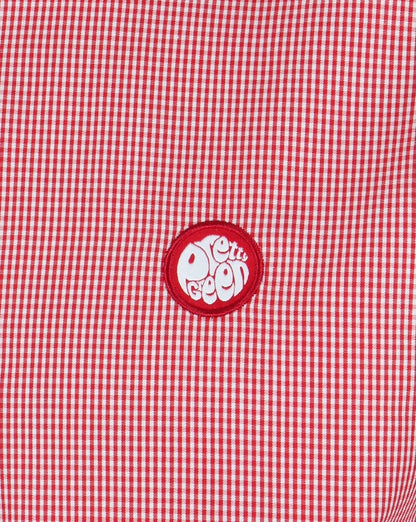 Pretty Green Glendale Short Sleeve Gingham Shirt Red