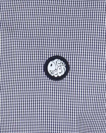 Pretty Green Glendale Short Sleeve Gingham Shirt Navy