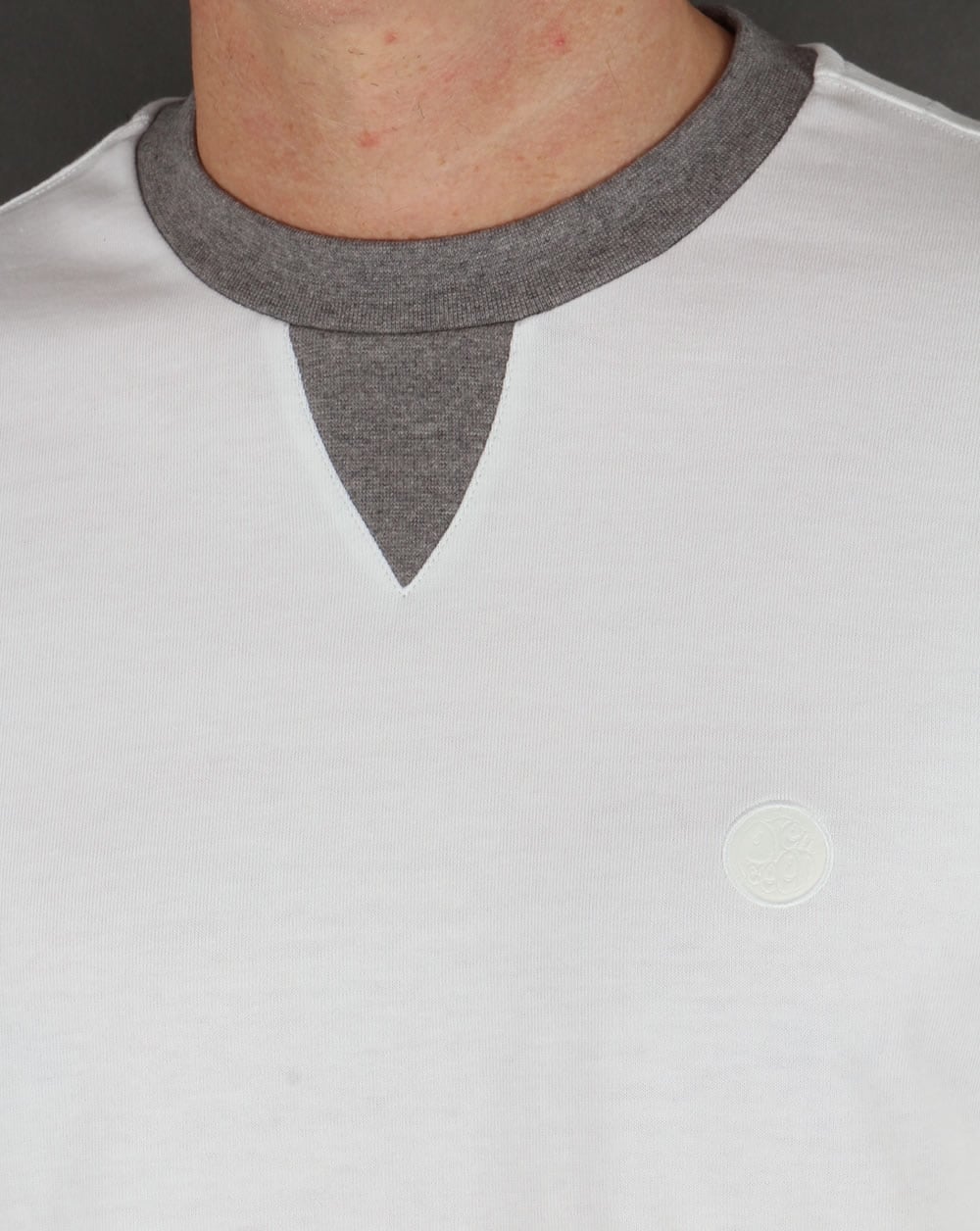 Pretty Green Duxbury Long Sleeve T Shirt White