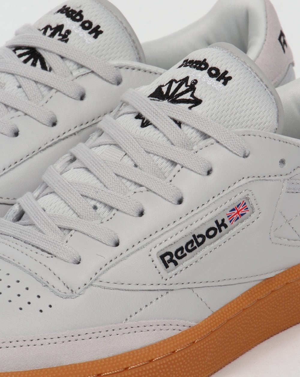 Reebok Club C 85 Trainers Skull Grey/Black/Red