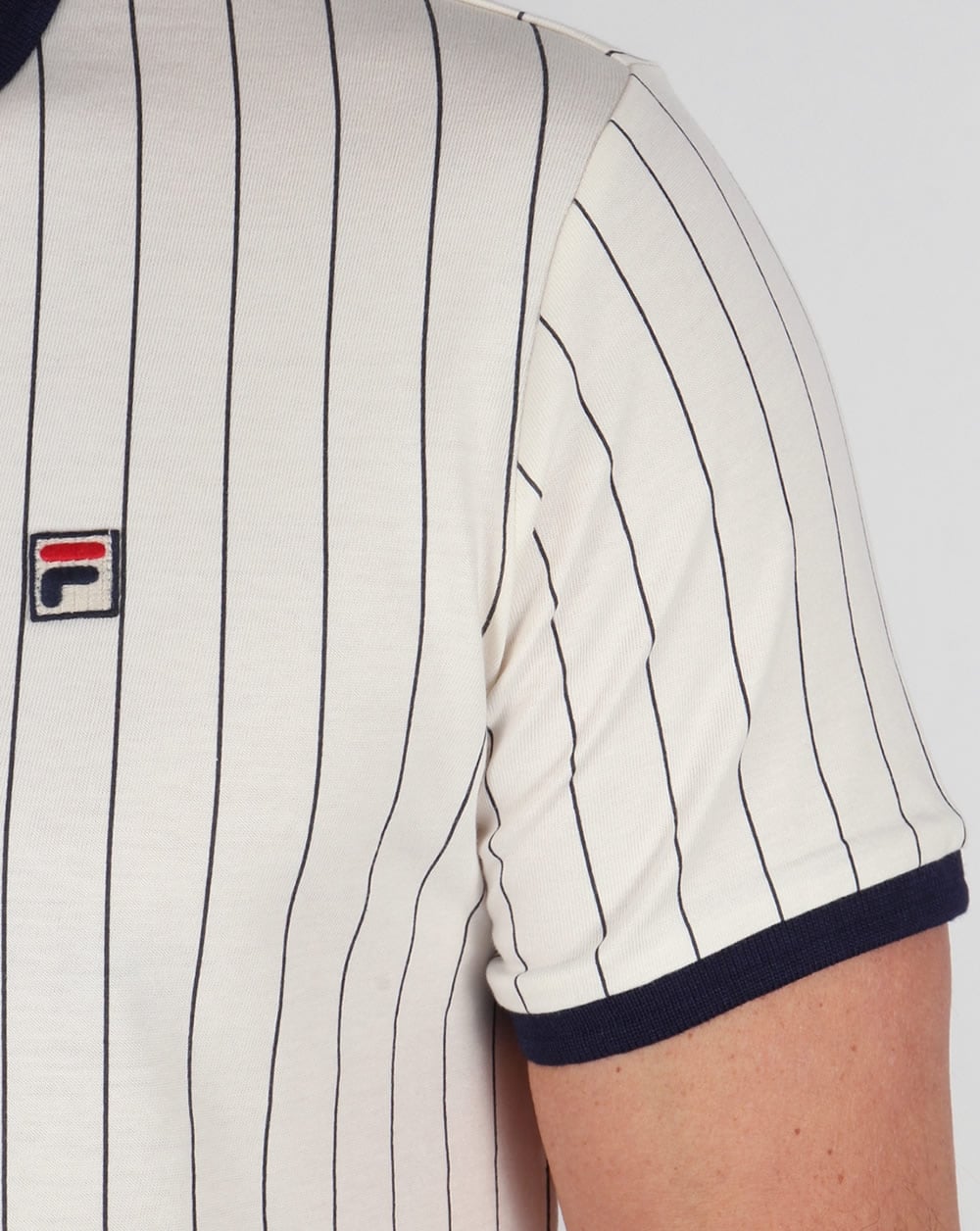 Fila Vintage Mk1 Settanta Polo Shirt Gardenia/Navy/Red