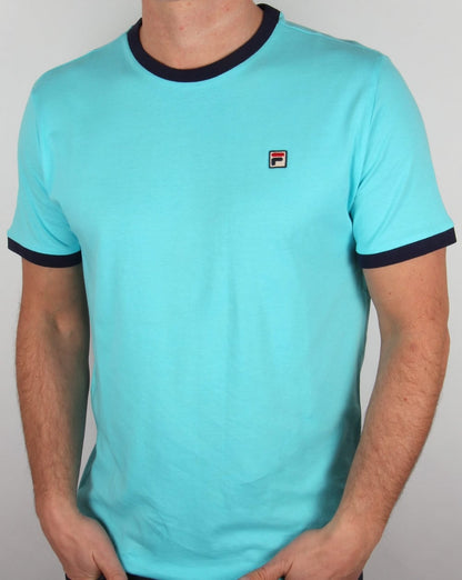 Fila Vintage Ringer T Shirt Blue Radience