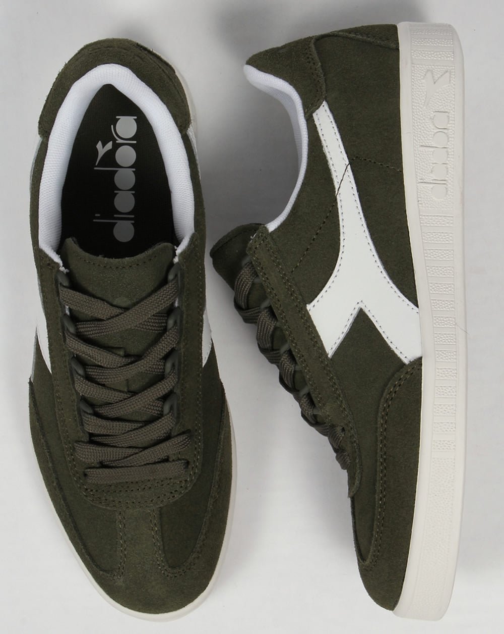 Diadora B Original Suede Trainers Green Olivina
