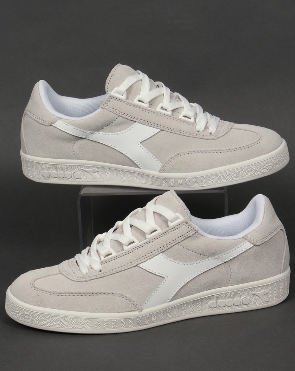 Diadora B Original Suede Trainers White/White