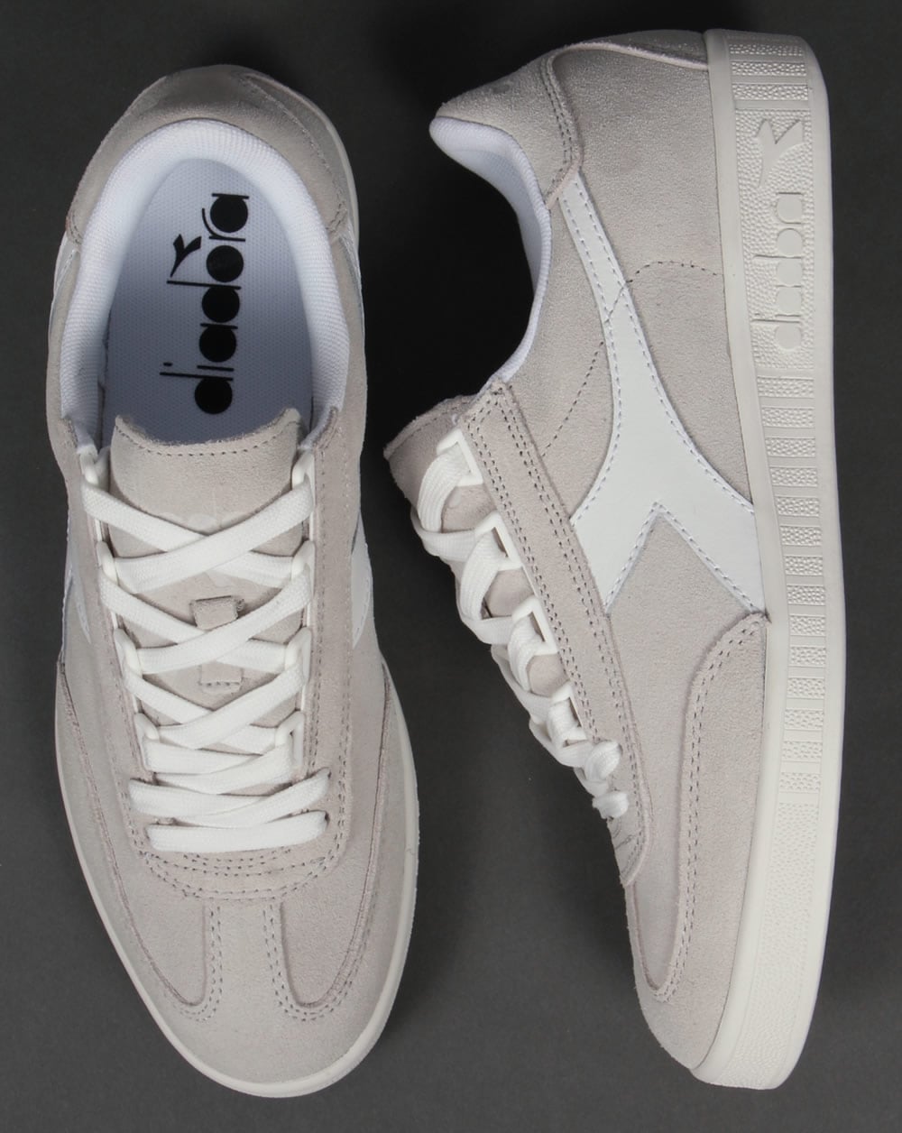 Diadora B Original Suede Trainers White/White