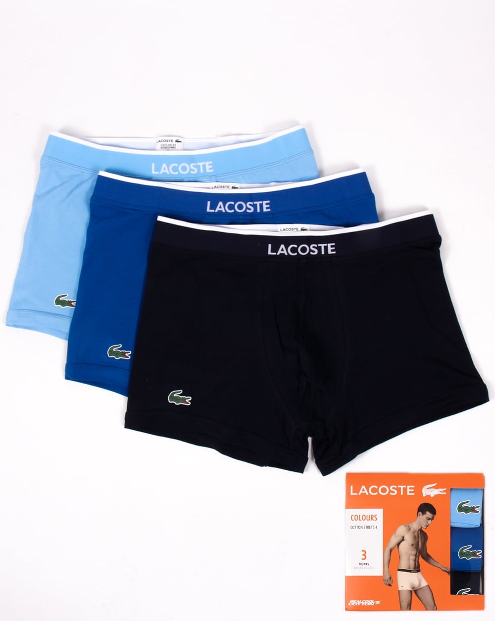 Lacoste Triple Pack Boxer Shorts Navy/royal/sky