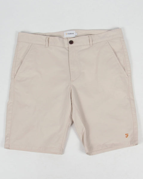 Farah Hawk Chino Twill Shorts Pebble