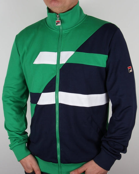 Fila Vintage Azzaro Track Top Kelly Green/Navy