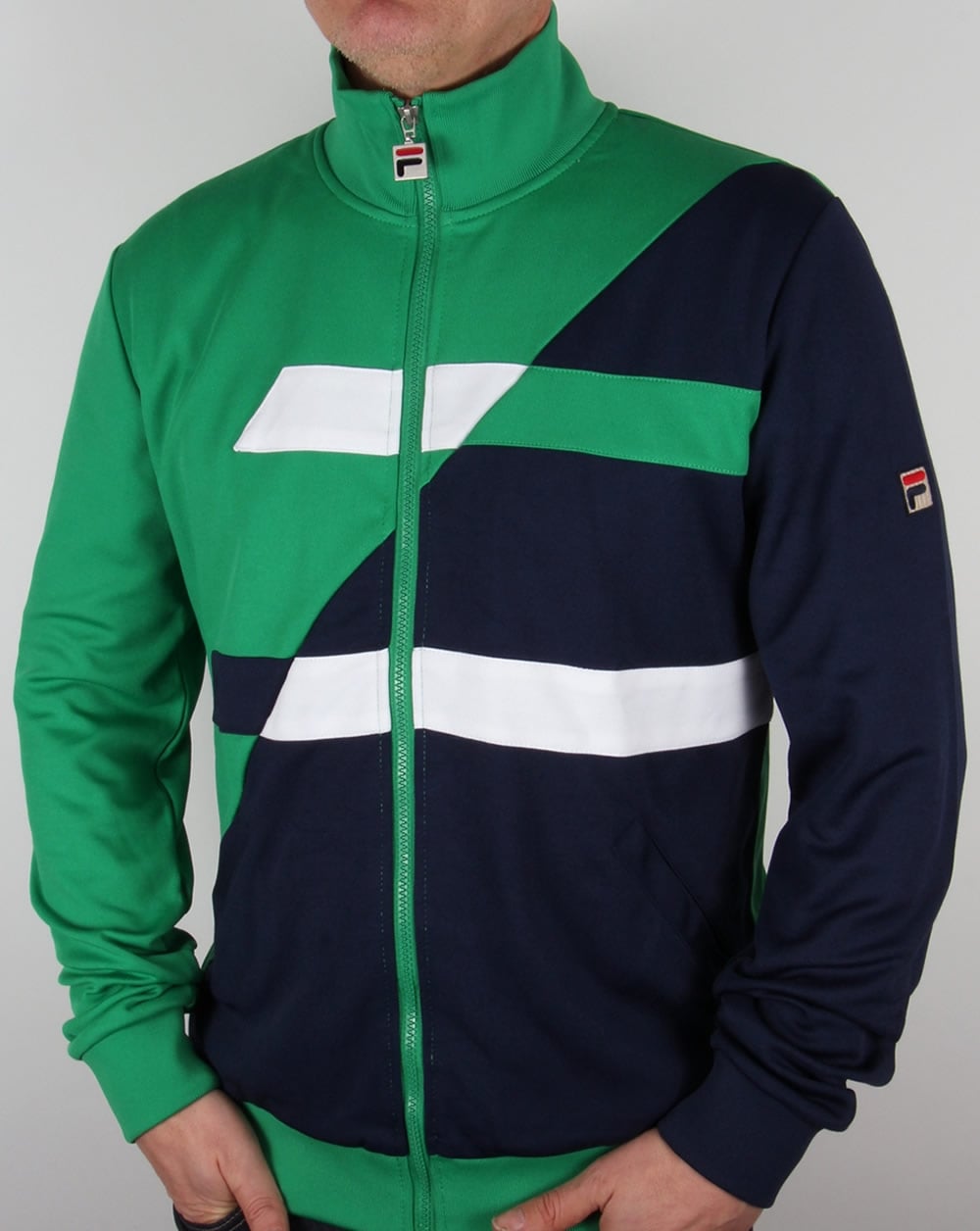 Fila Vintage Azzaro Track Top Kelly Green/Navy