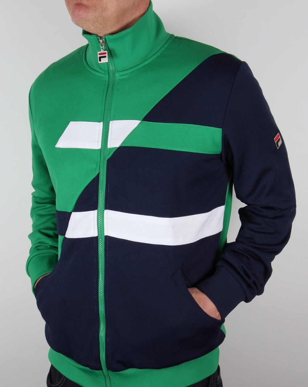 Fila Vintage Azzaro Track Top Kelly Green/Navy