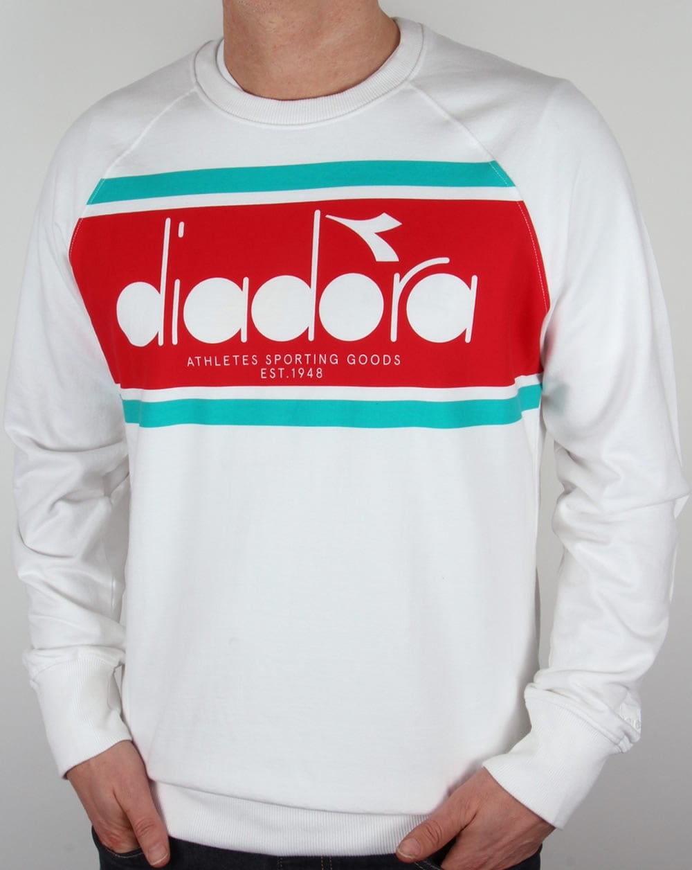 Diadora Logo Sweatshirt White/Green Ceramics