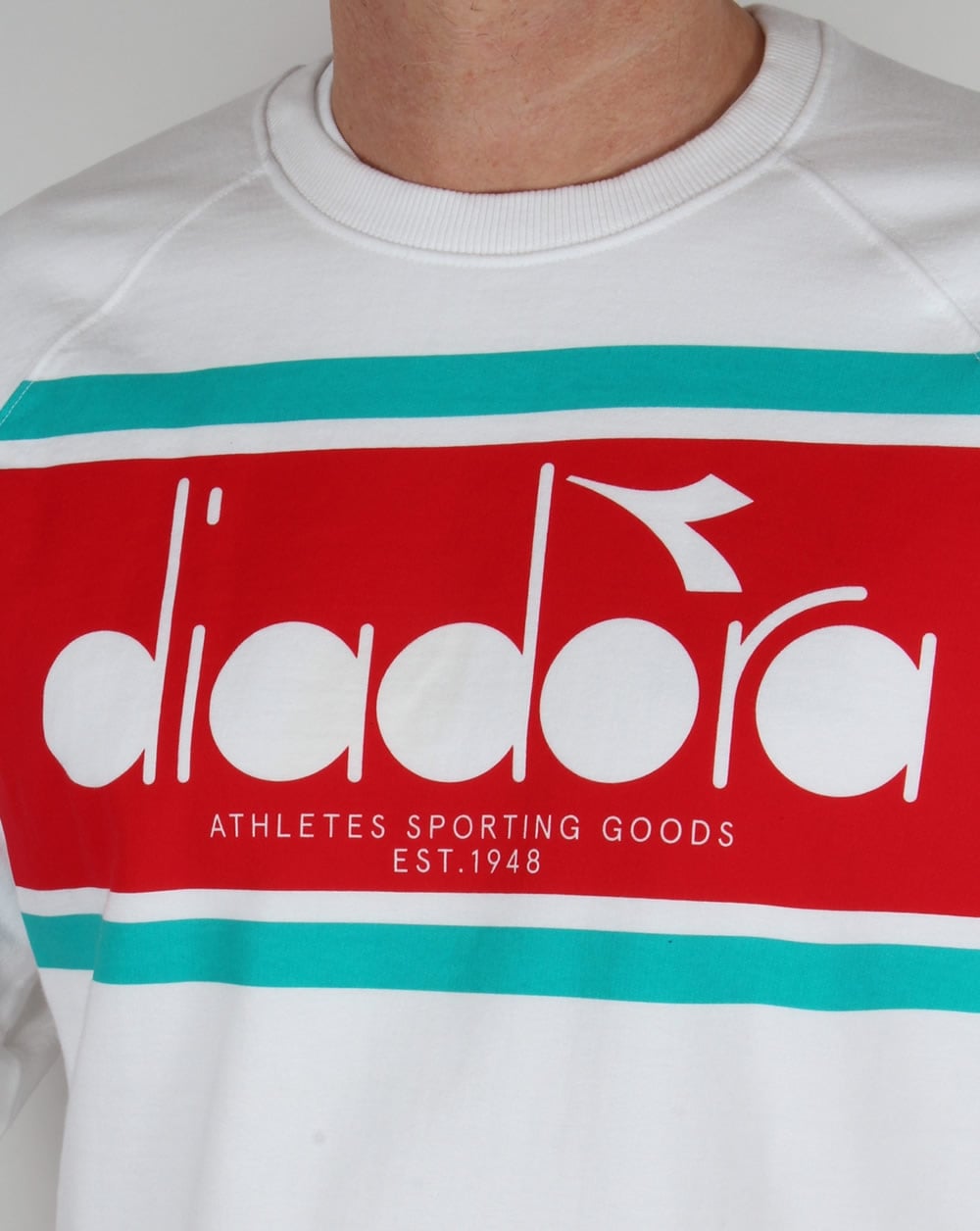 Diadora Logo Sweatshirt White/Green Ceramics