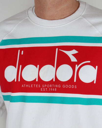 Diadora Logo Sweatshirt White/Green Ceramics