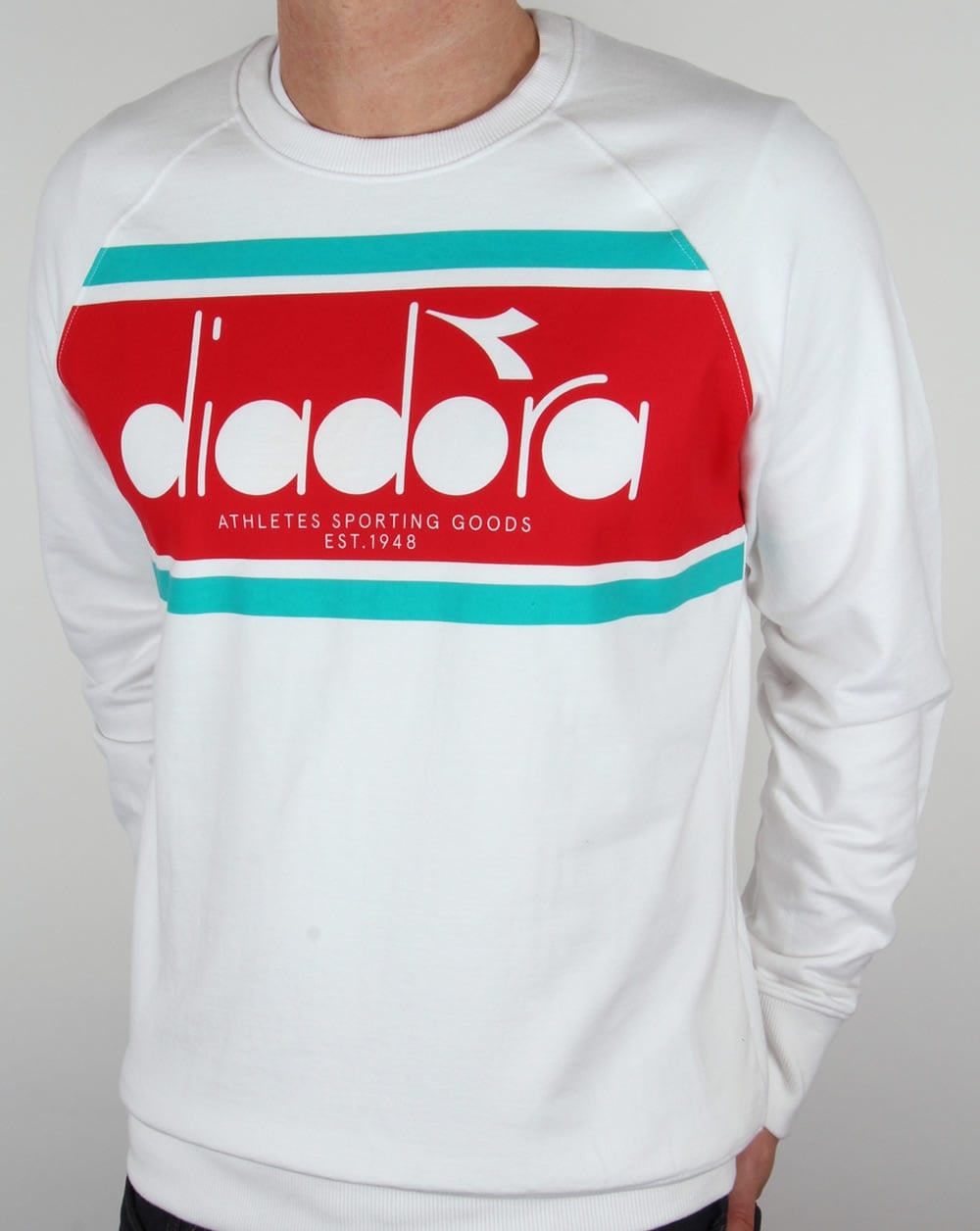Diadora Logo Sweatshirt White/Green Ceramics