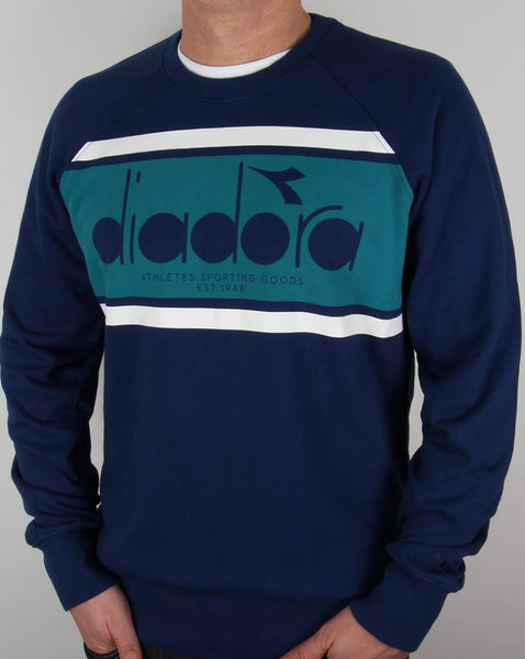Diadora Logo Sweatshirt Estate Blue/Porcelain Green
