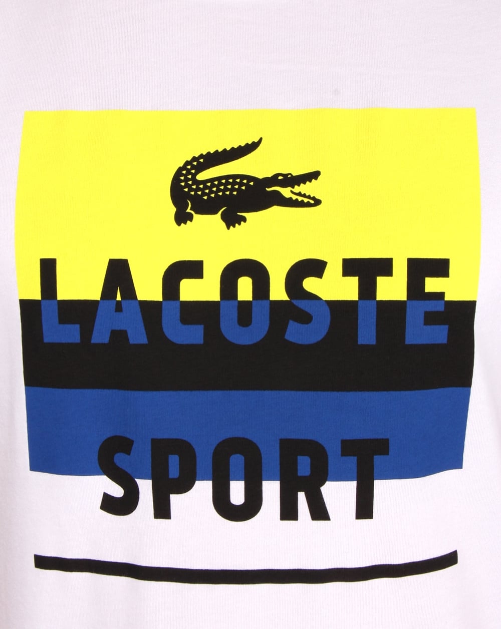 Lacoste Sport Print T Shirt White/lemon