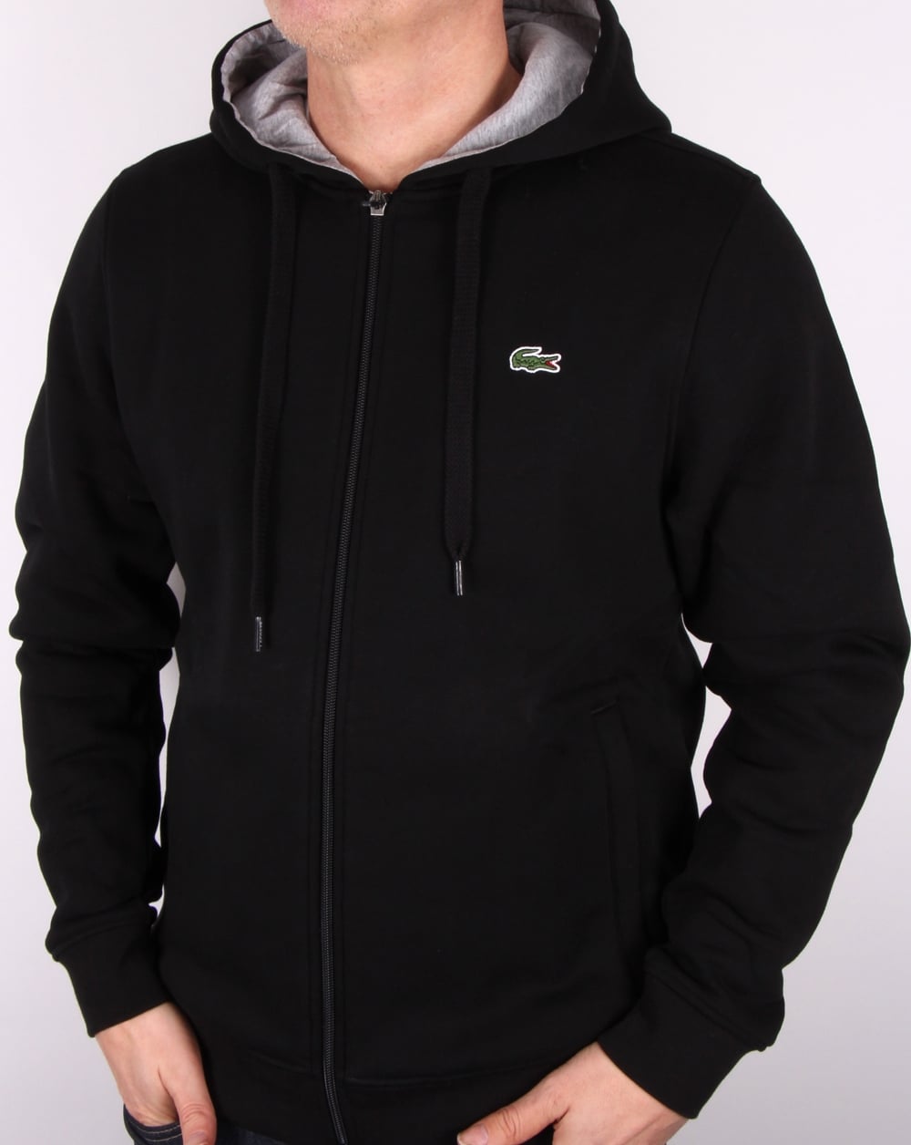 Lacoste Hooded Full Zip Sweat Black/silver Chine