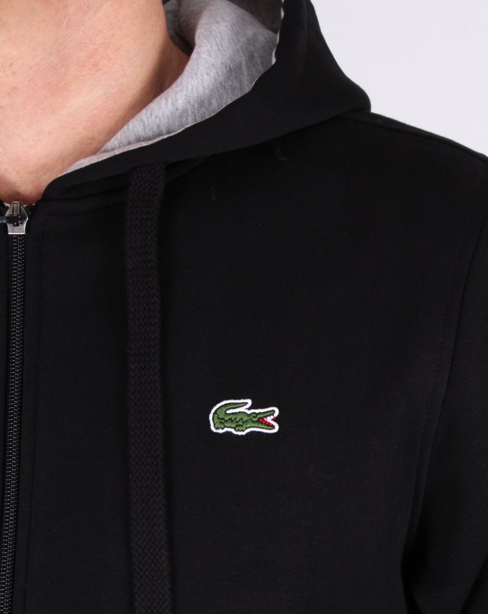 Lacoste Hooded Full Zip Sweat Black/silver Chine