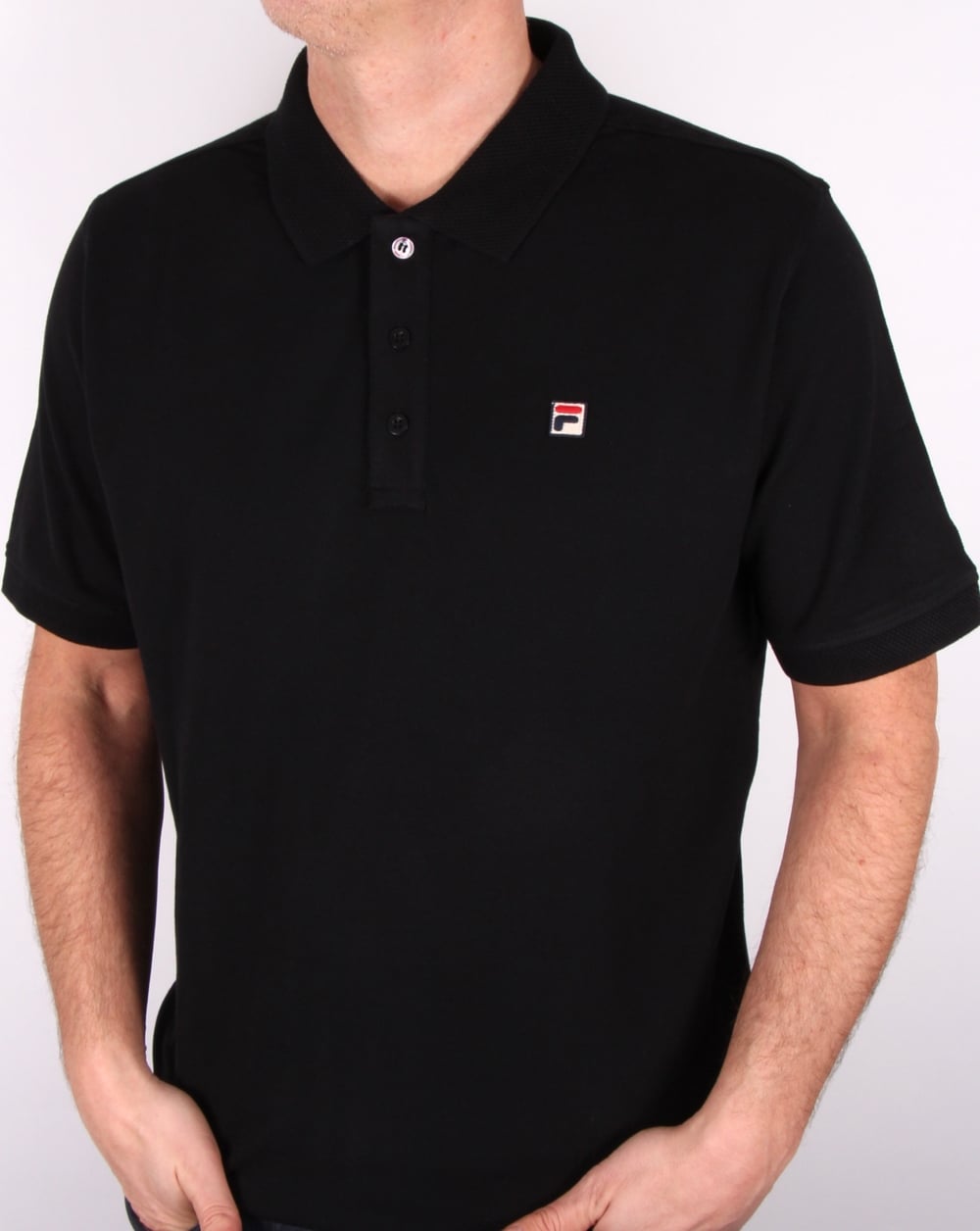Fila Vintage Brizzi Polo Shirt Black