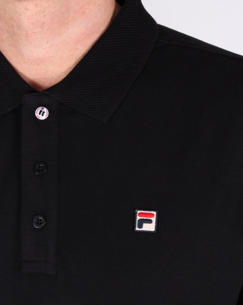 Fila Vintage Brizzi Polo Shirt Black