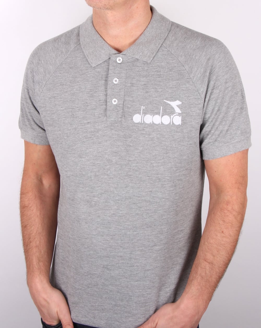 Diadora 80s Polo Shirt Grey Melange