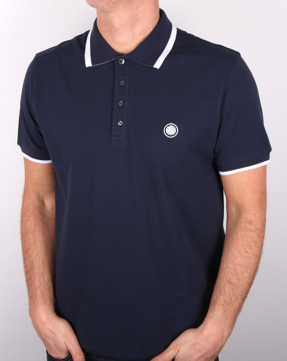 Pretty Green Multistripe Polo Shirt Navy