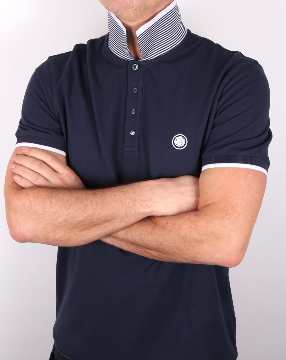 Pretty Green Multistripe Polo Shirt Navy