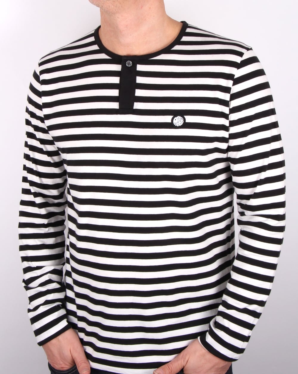 Pretty Green Redmond Grandad T Shirt Black