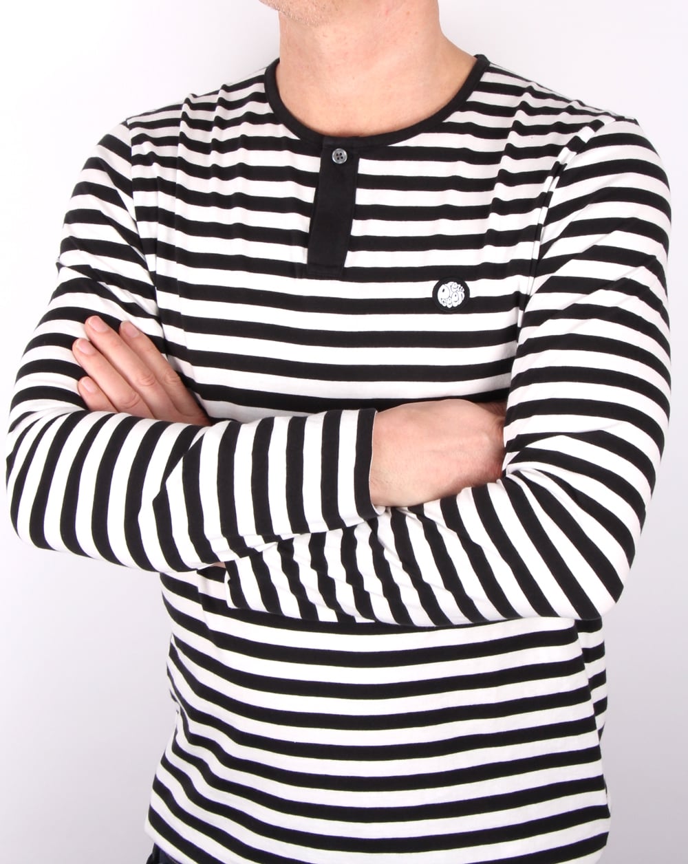 Pretty Green Redmond Grandad T Shirt Black