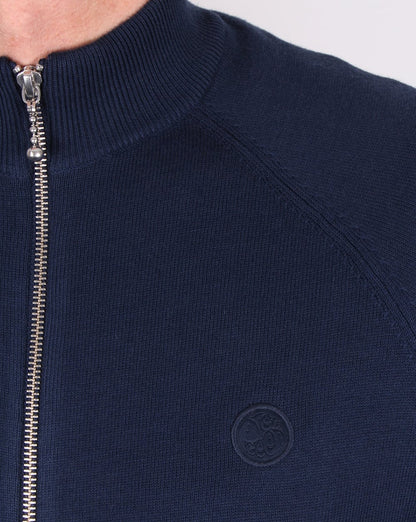 Pretty Green Mandeville Knitted Track Top Navy
