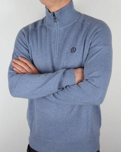 Henri Lloyd Half Zip Knit Frost Blue