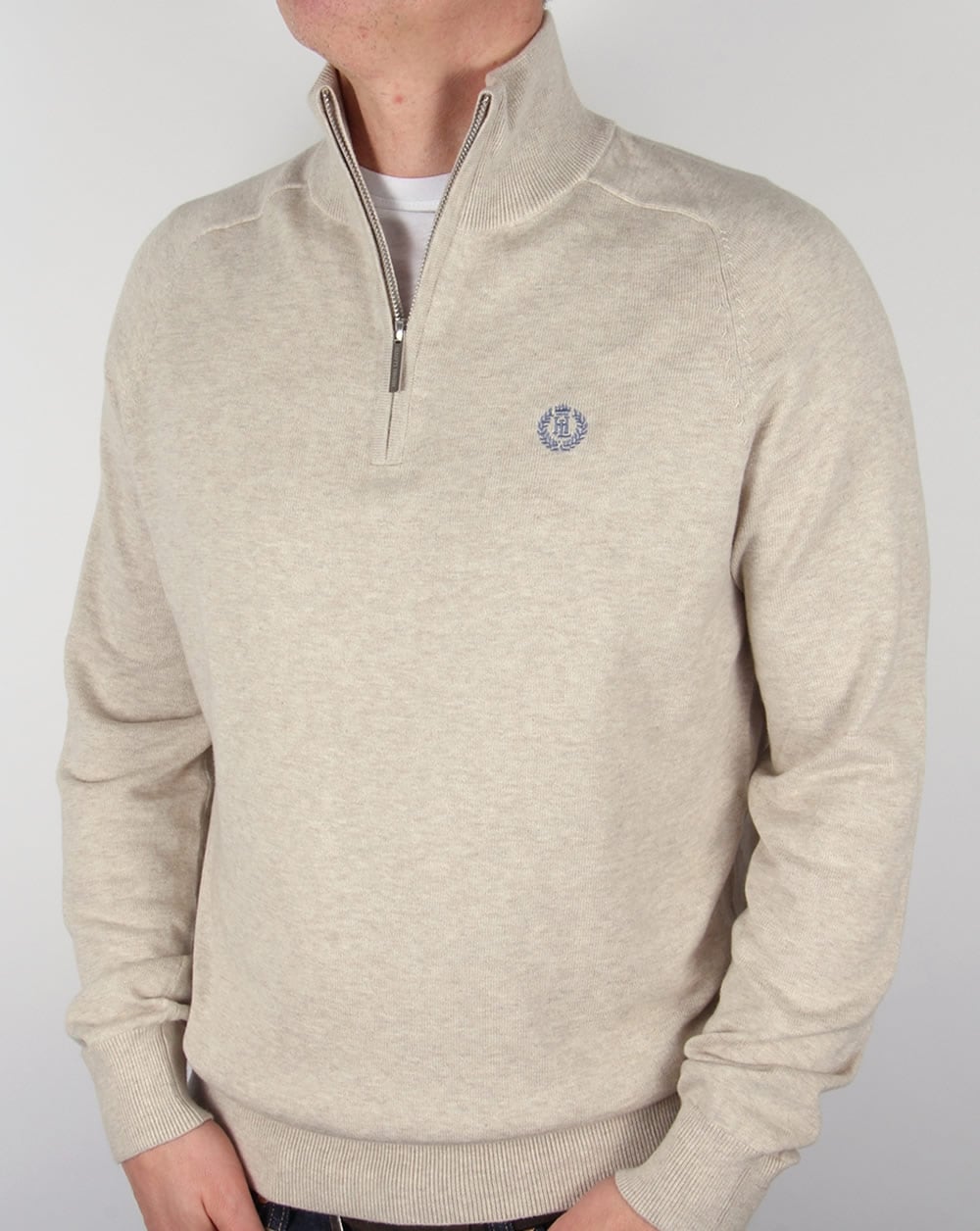 Henri Lloyd Half Zip Knit Sand Marl