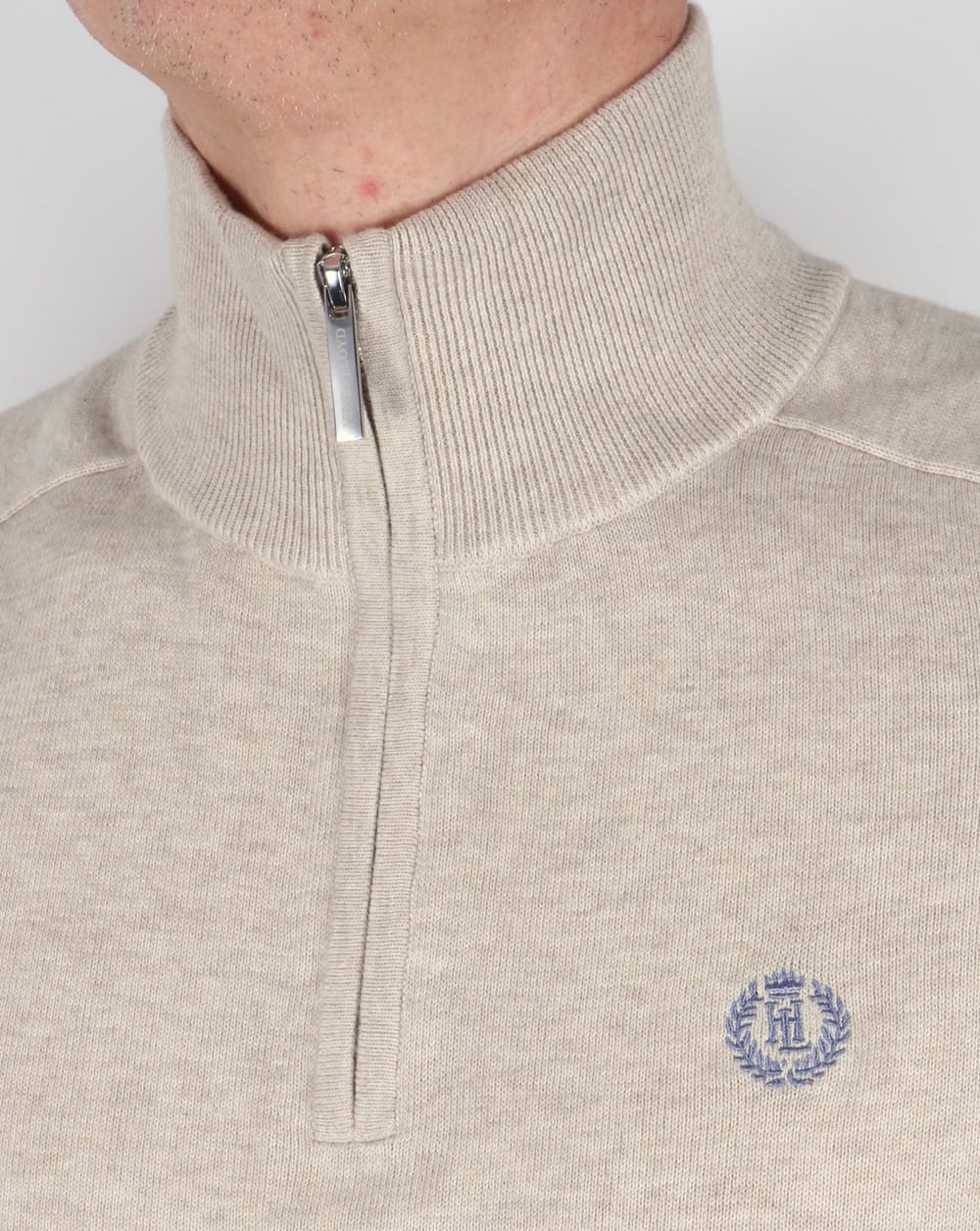 Henri Lloyd Half Zip Knit Sand Marl