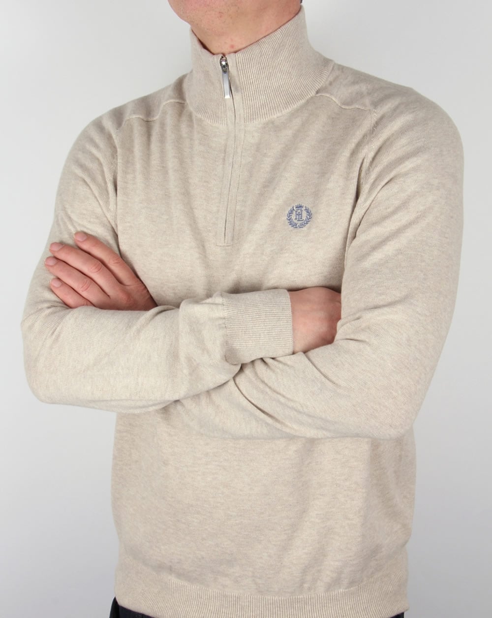 Henri Lloyd Half Zip Knit Sand Marl