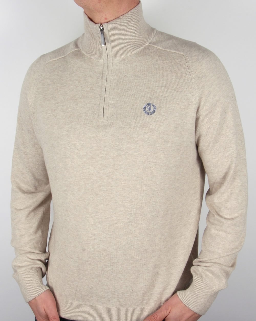 Henri Lloyd Half Zip Knit Sand Marl