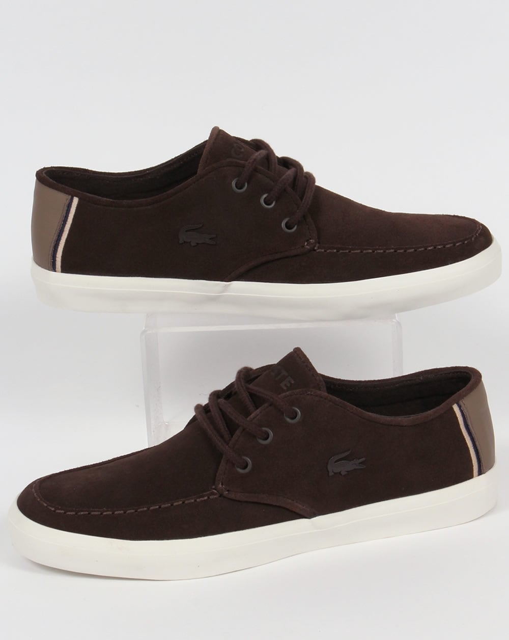 Lacoste Sevrin Suedette Boat Shoes Dark Brown