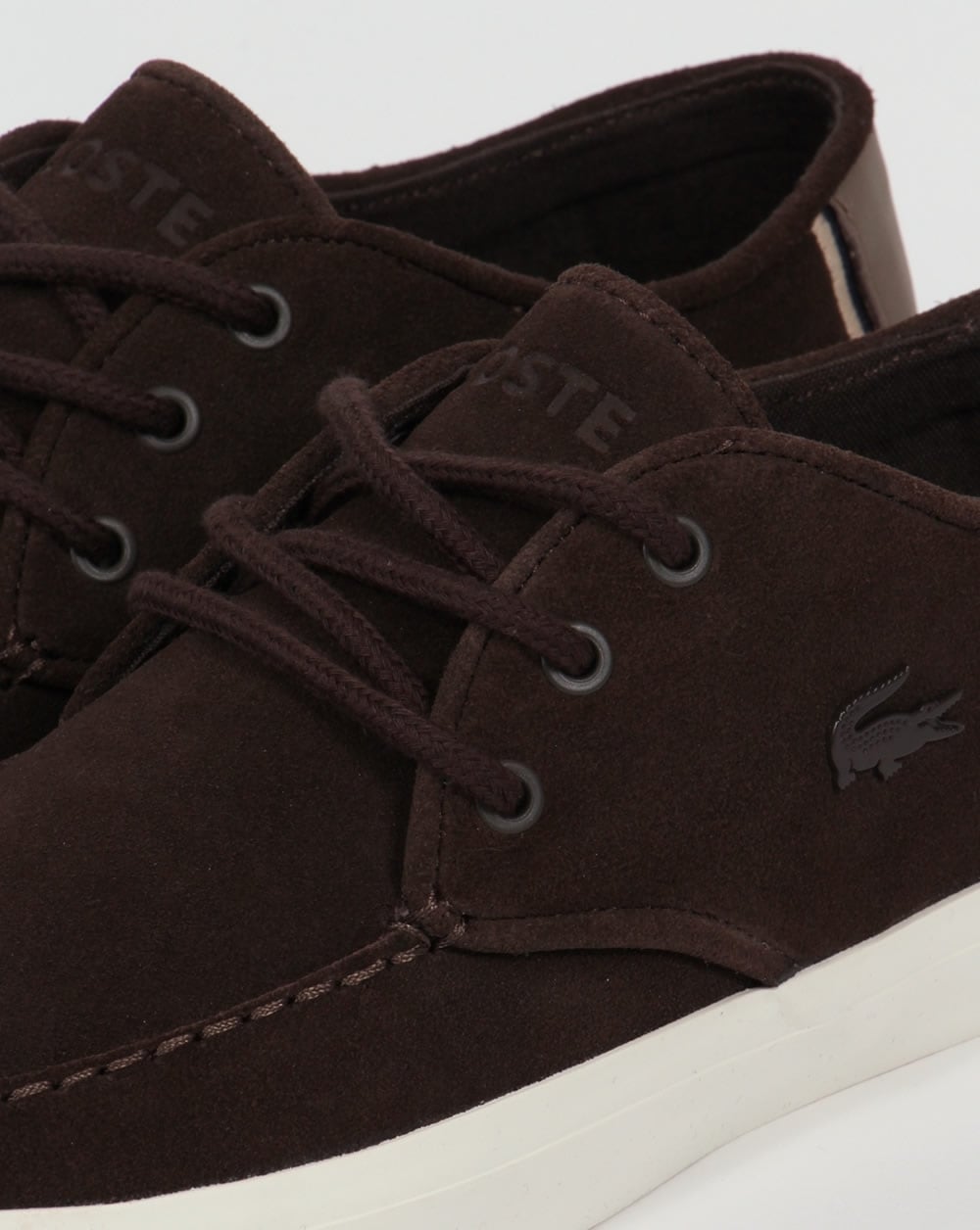 Lacoste Sevrin Suedette Boat Shoes Dark Brown
