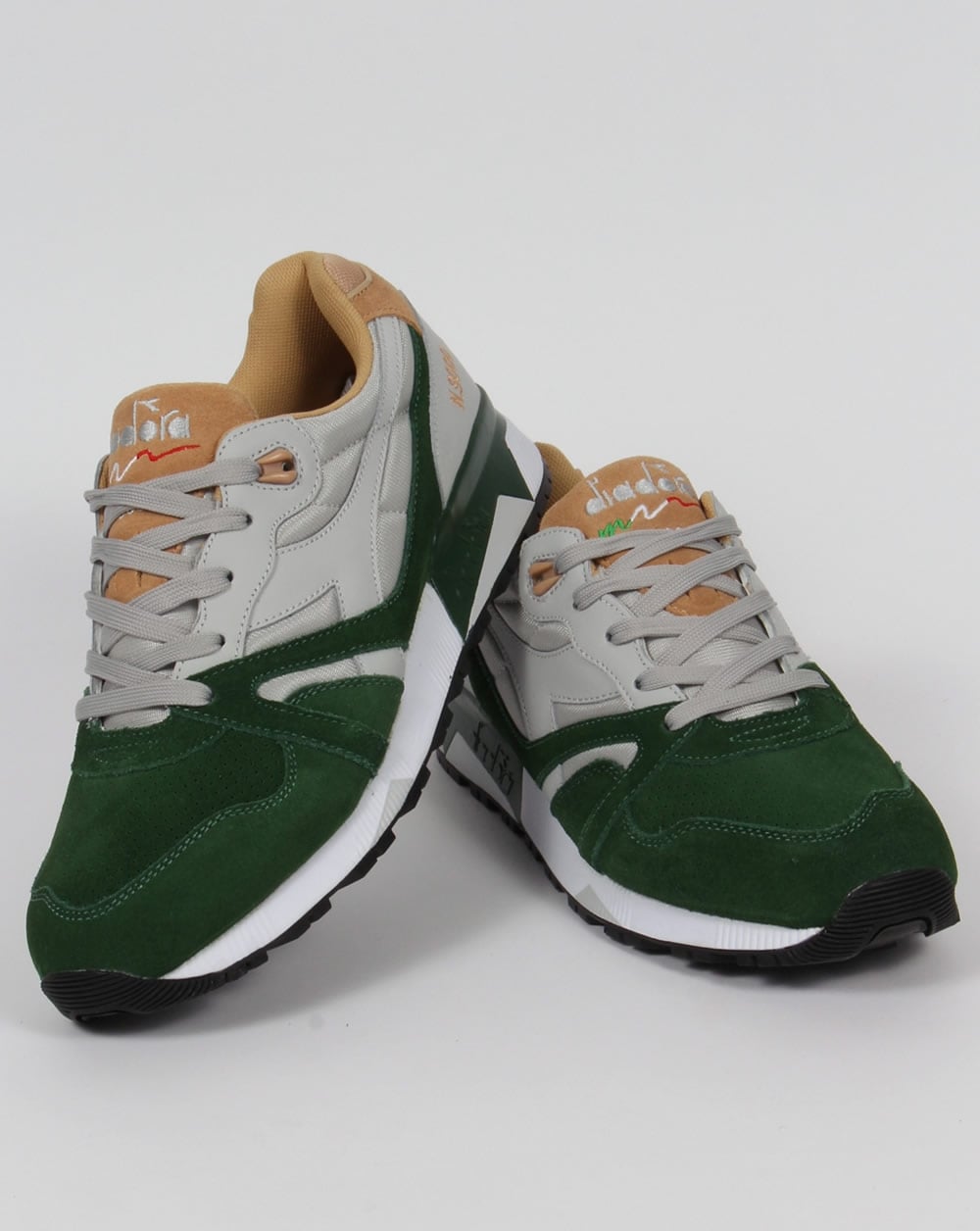 Diadora N9000 Double L Trainers Grey/Green
