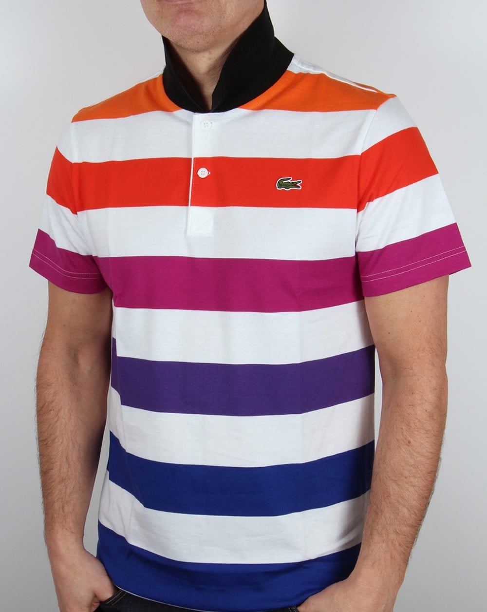 Lacoste Multi Stripe Polo Shirt White/mixed