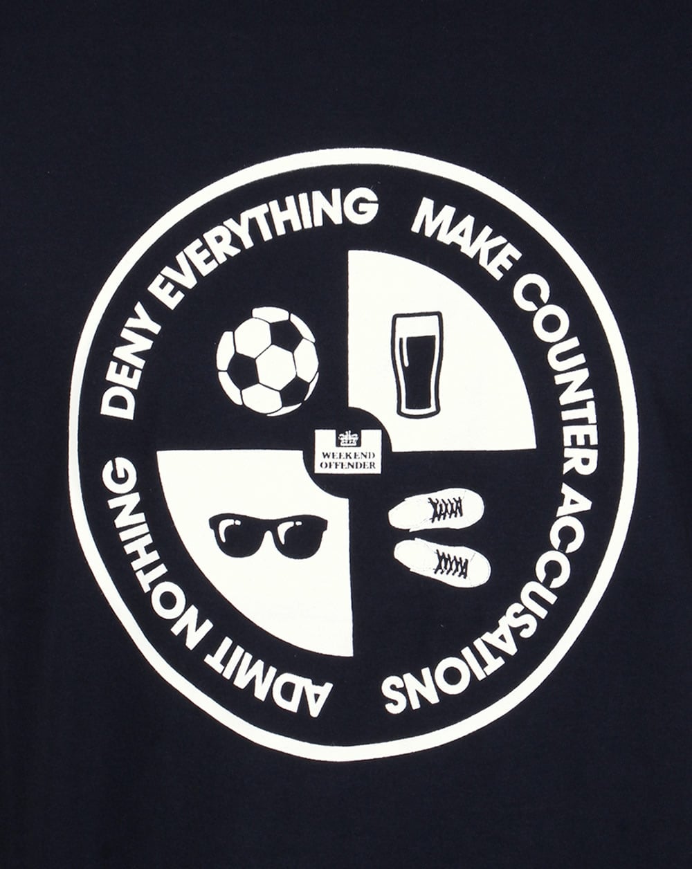 Weekend Offender Deny Everything T Shirt Navy